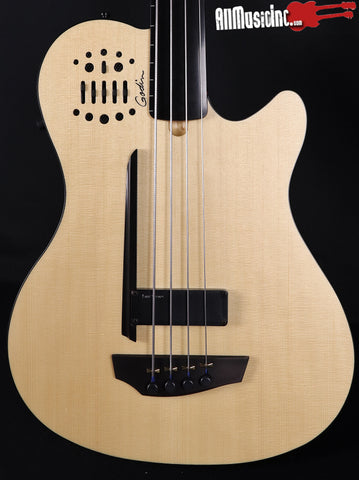Godin A4 Ultra Fretless SF Natural Semi-Acoustic Electric Bass Guitar