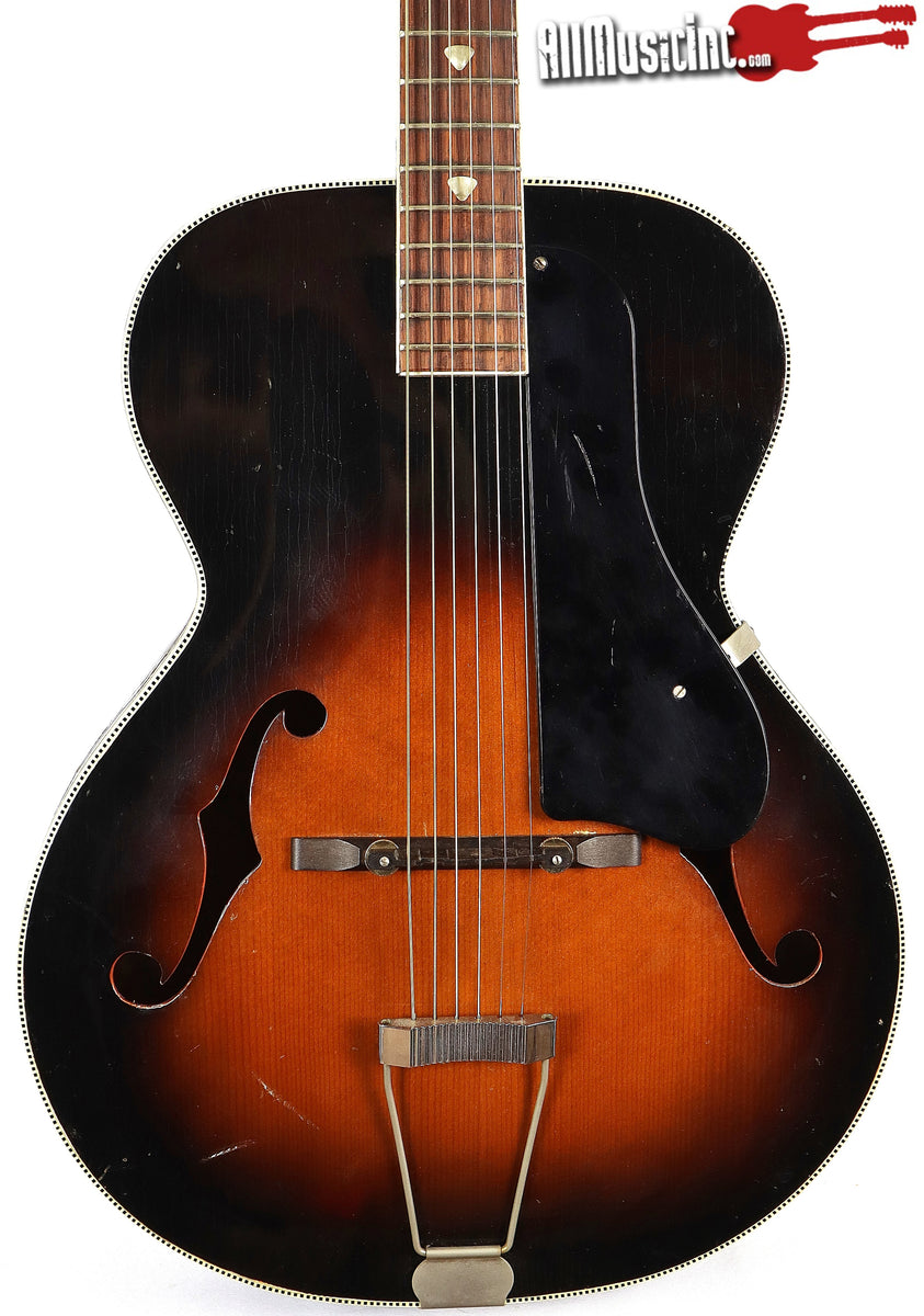 Vintage 1960s Kay P-3 Tobacco Sunbust Archtop Acoustic Guitar L