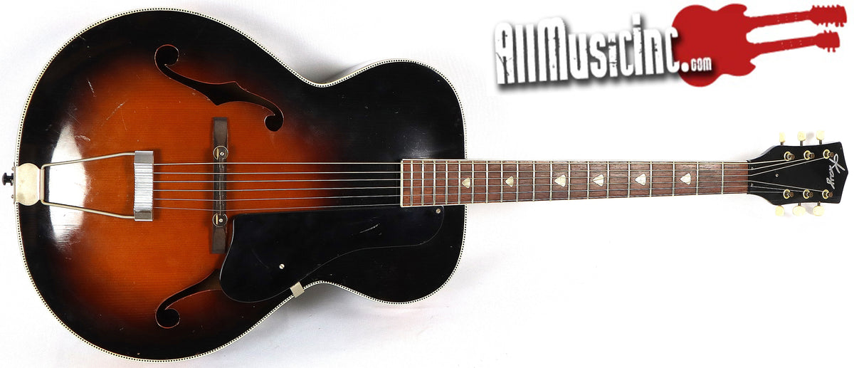 Vintage 1960s Kay P-3 Tobacco Sunbust Archtop Acoustic Guitar L