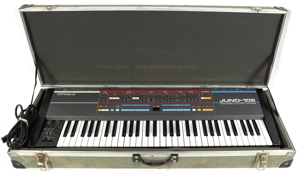 1985 Roland Japan Juno 106 Programmable Polyphonic Synthesizer Synth 1985-roland-japan-juno-106-programmable-polyphonic-synthesizer-synth