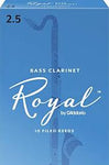 Royal Bass Clarinet Reeds 2.5 Box of 10