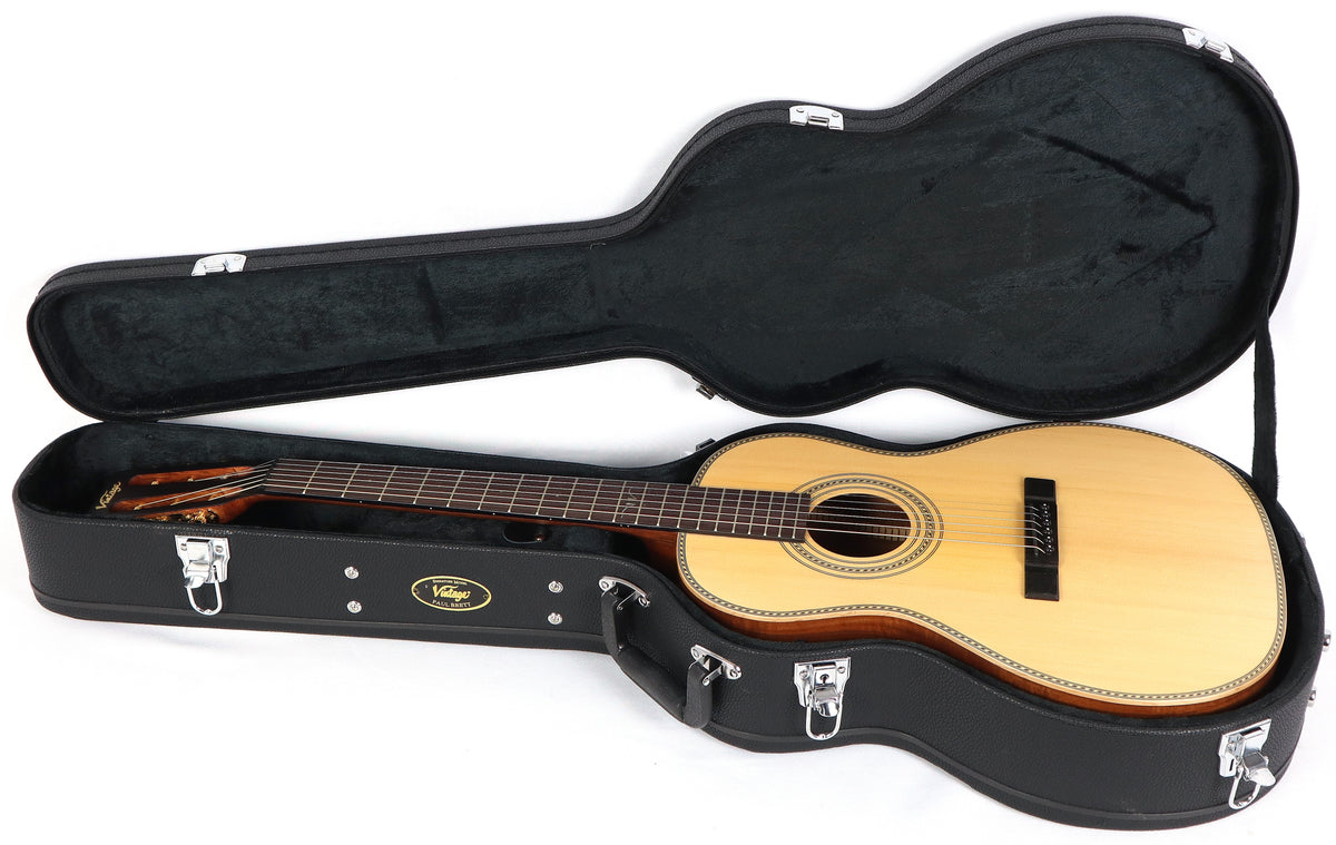 Vintage VE880PB Paul Brett Satin Natural Acoustic Electric Guitar All Music Inc