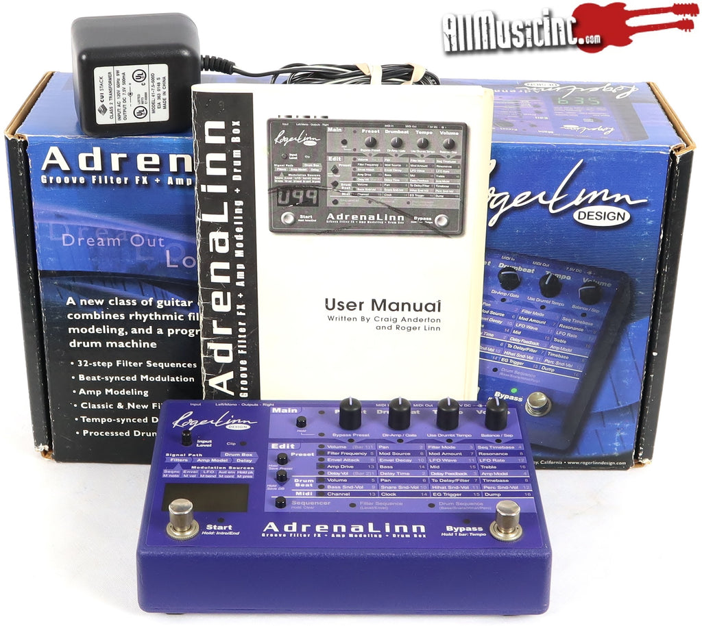 guitar amp modeling pedal Roger Linn AdrenaLinn Guitar Multi Effects Pedal Amp Modeler Drum Box – All Music Inc