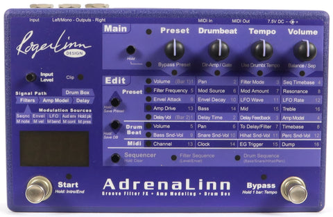 adrenalinn pedal Roger Linn AdrenaLinn Guitar Multi Effects Pedal Amp Modeler Drum Box – All Music Inc