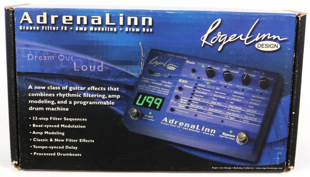 adrenalinn pedal Roger Linn AdrenaLinn Guitar Multi Effects Pedal Amp Modeler Drum Box – All Music Inc