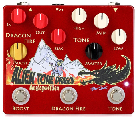 Analog Alien Tone Dragon Overdrive Fuzz Boost Guitar Multi-Effect Pedal