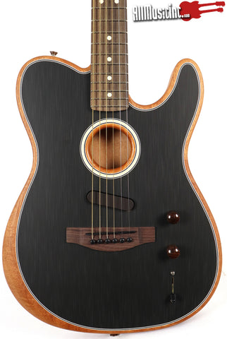 Fender Acoustasonic Player Telecaster Brushed Black Acoustic Electric Guitar