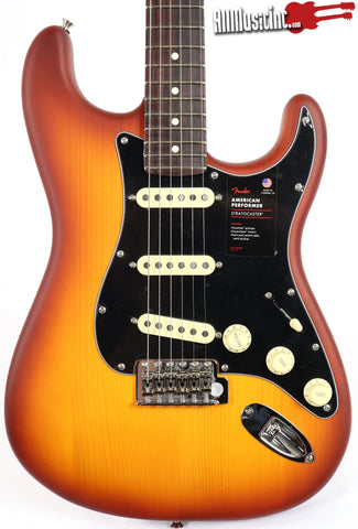 Fender American Performer Spruce Stratocaster Satin Honey Burst Electric Guitar