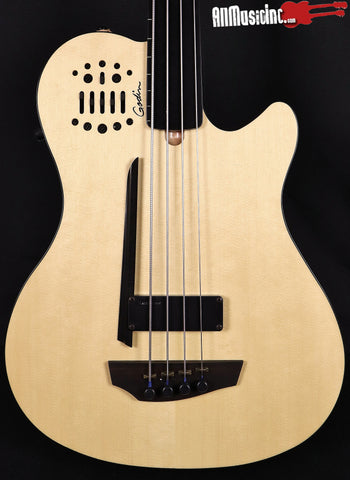 Godin A4 Ultra Fretless A/E Natural Semi-Acoustic Electric Bass Guitar