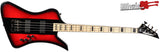 Jackson X David Ellefson Kelly Bird IV Bass Guitar Red Stripe