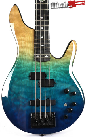 Michael Kelly Pinnacle Blue Fade Prototype Electric Bass Guitar