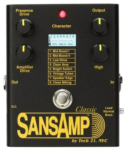 clean amp pedal Tech 21 SansAmp Classic Tube Amp Emulator Electric Guitar Effect Pedal – All Music Inc