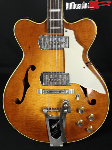 Vintage 1960s Kay K775 Jazz II Bigsby Burst Electric Guitar