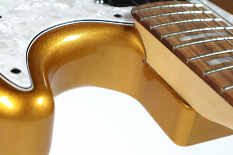 All Music Inc. Collection Custom Gold Sparkle Block Inlay Strat Guitar