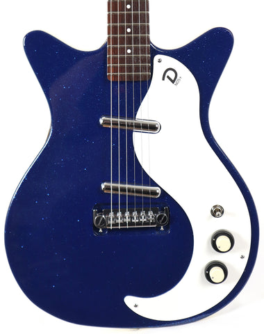 Danelectro 59M Mod NOS+ Blue Metalflake Electric Guitar