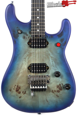 EVH 5150 Deluxe Poplar Burl Aqua Burst Floyd Rose Electric Guitar