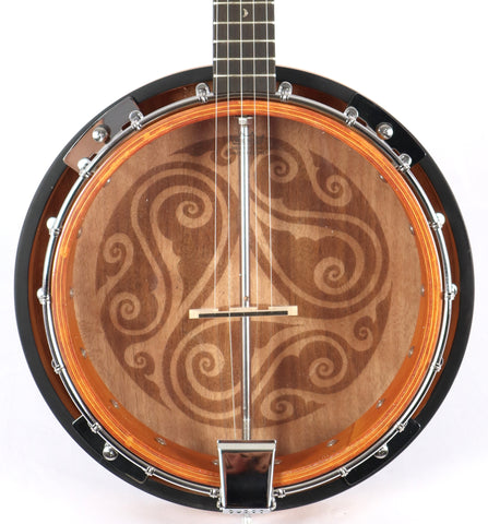 Luna Celtic Tribal Pattern Tobacco Sunburst 5-String Resonator Banjo