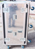 Olympic Custom Diamond Plate 25U Professional Rolling Rack Case