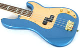 Squier 40th Anniversary Gold Edition Lake Placid Blue Precision Electric Bass Guitar