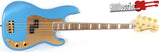 Squier 40th Anniversary Gold Edition Lake Placid Blue Precision Electric Bass Guitar