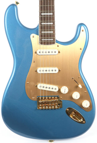 Squier 40th Anniversary Lake Placid Blue Gold Edition Stratocaster Electric Guitar