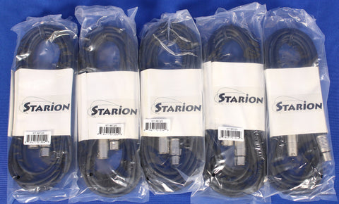 5-Pack Starion ST-MC20 20' XLR Cable Cables Microphone Mic