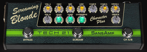 Tech 21 Screaming Blonde Sansamp Character Plus Electric Guitar Preamp Pedal