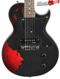 Vintage Icon V120-MRBK Distressed Black Over Cherry LP Electric Guitar Wilkinson