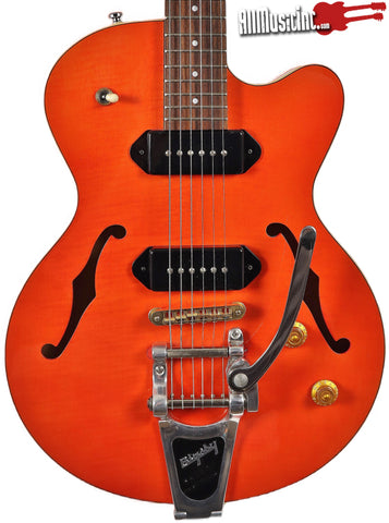 Yamaha AEX-502 Orange Semi-Hollow Electric Guitar with Bigsby Tremolo